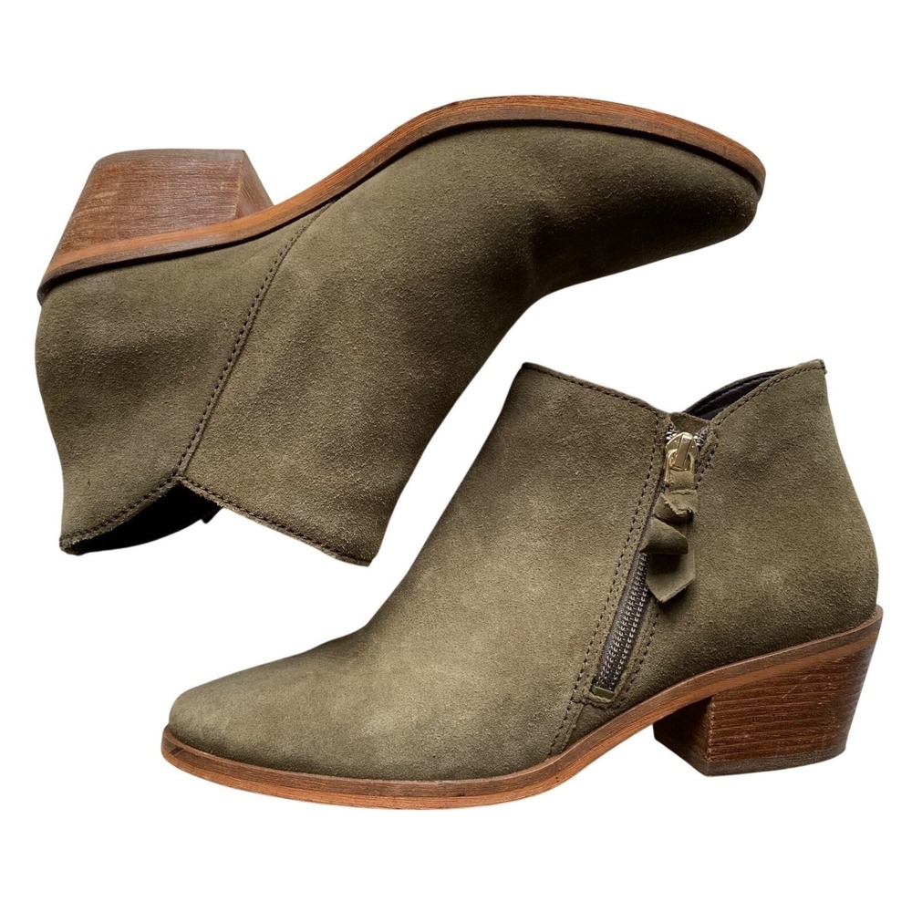 Cole Haan Grandseries Green Suede Ankle Booties Boots Women's Size 7 Western